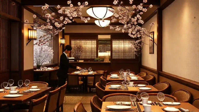 A refined Japanese restaurant offers tranquility and grace